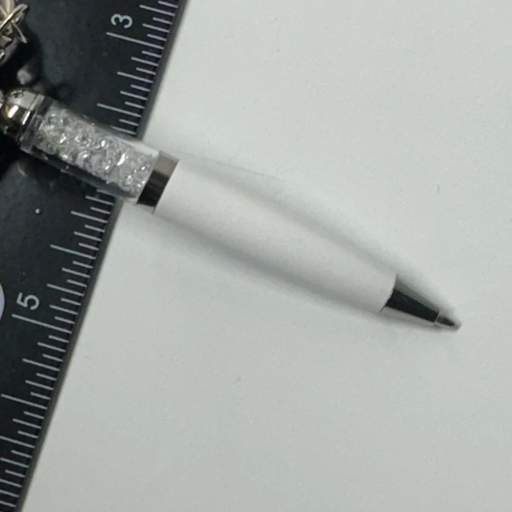 EFFY White Pen Keychain Sparkle‎ Pen Bling Pen with Clip Charm